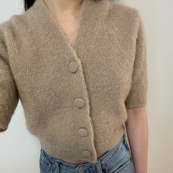 Rouje Sweaters - Rouje Nono Cardigan in “Uni Sable” & Size 36
